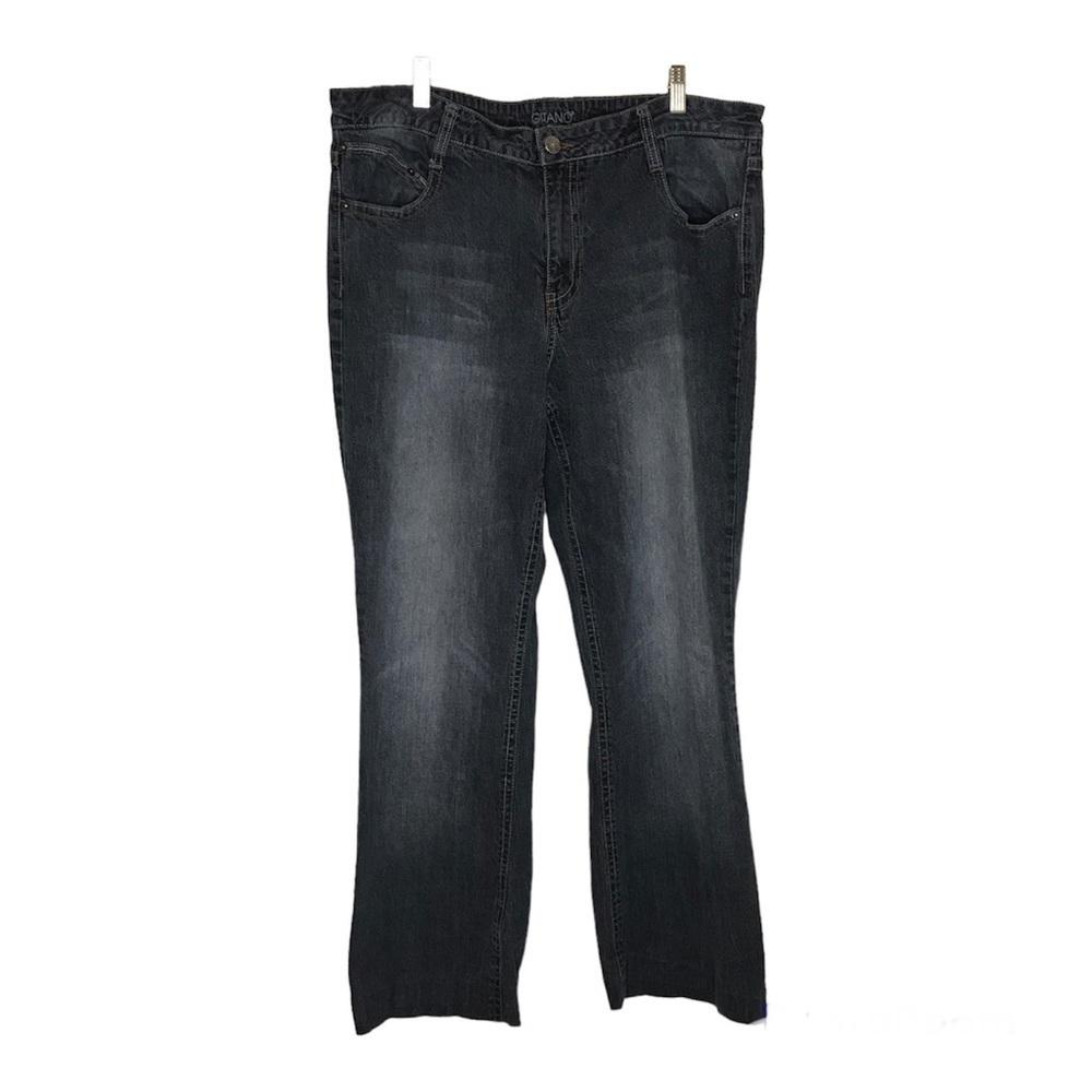 Gitano Straight Leg Jeans Womens Size 22 Distressed Embroidered Stretch Hemmed